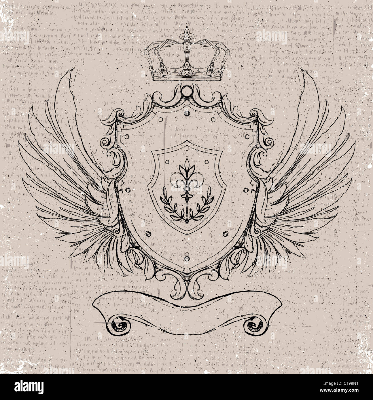 vintage emblem vector illustration Stock Photo - Alamy