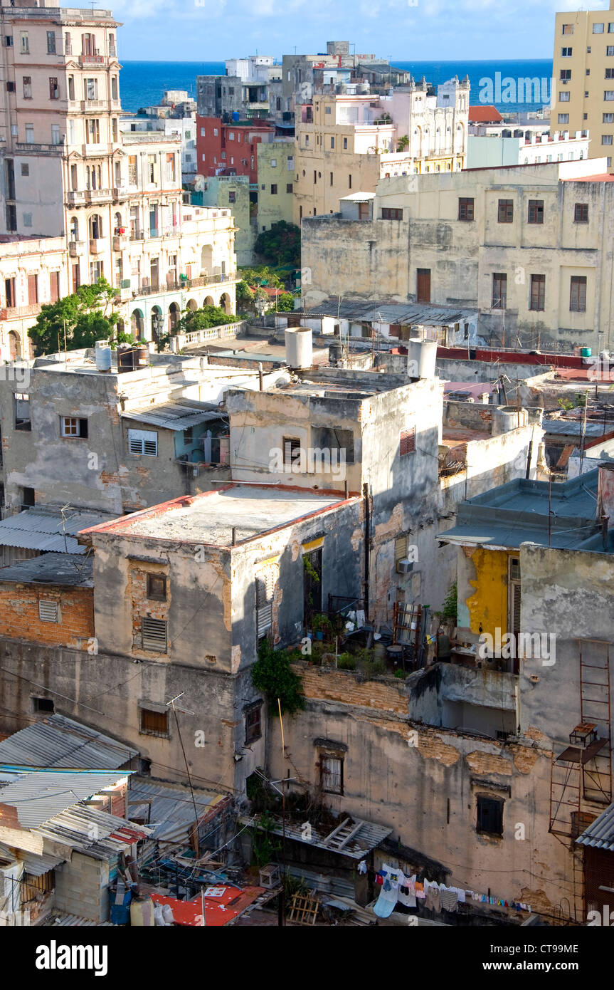 Run down buildings, La Havana, Cuba Stock Photo