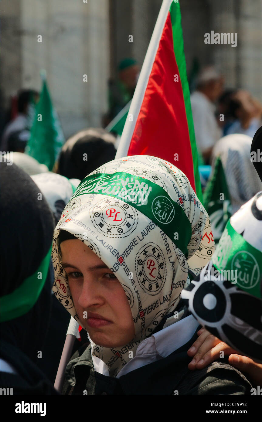Palestinian protest at Istanbul, Turkey Stock Photo