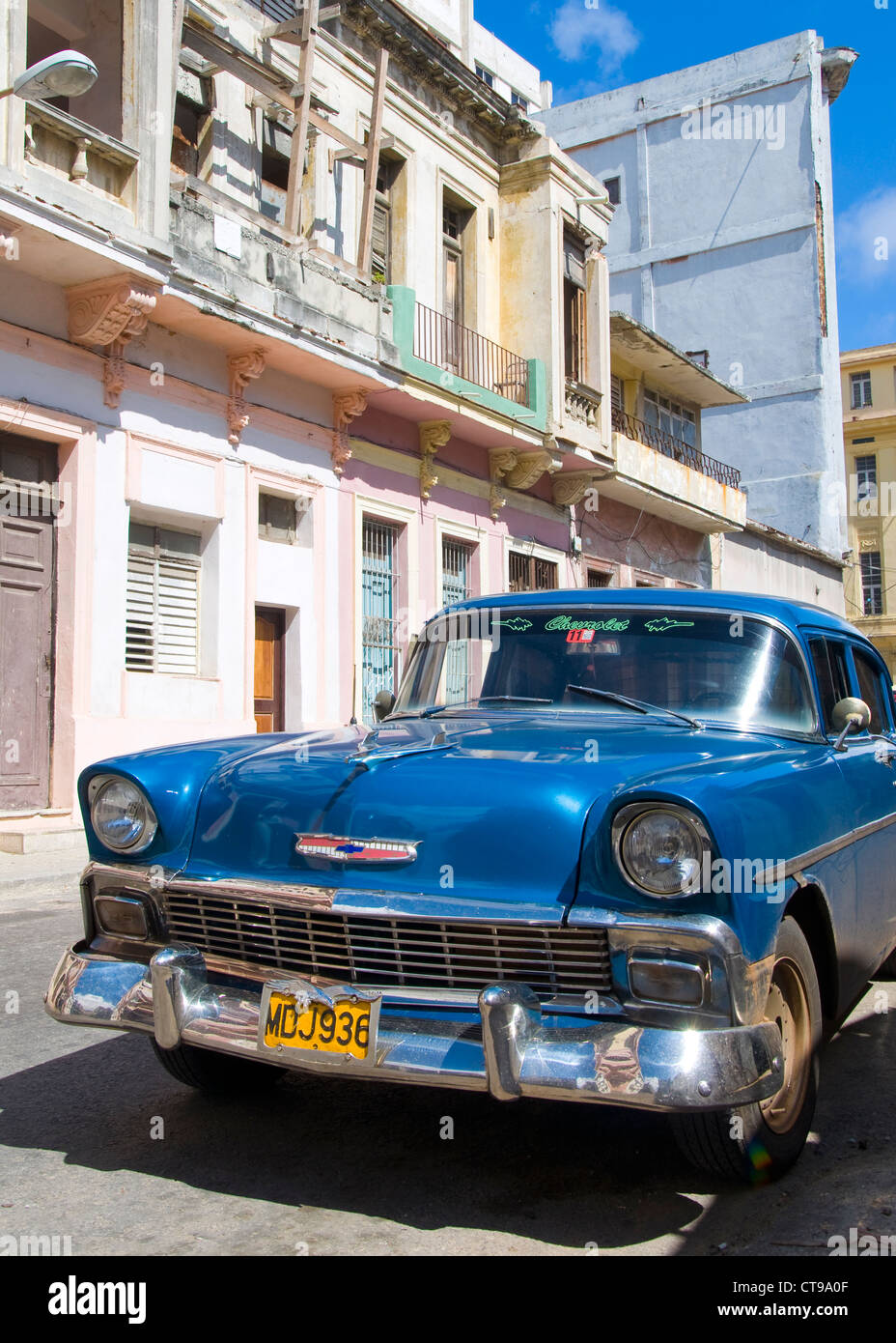 Vintage Chevrolet Car, La Havana, Cuba Stock Photo