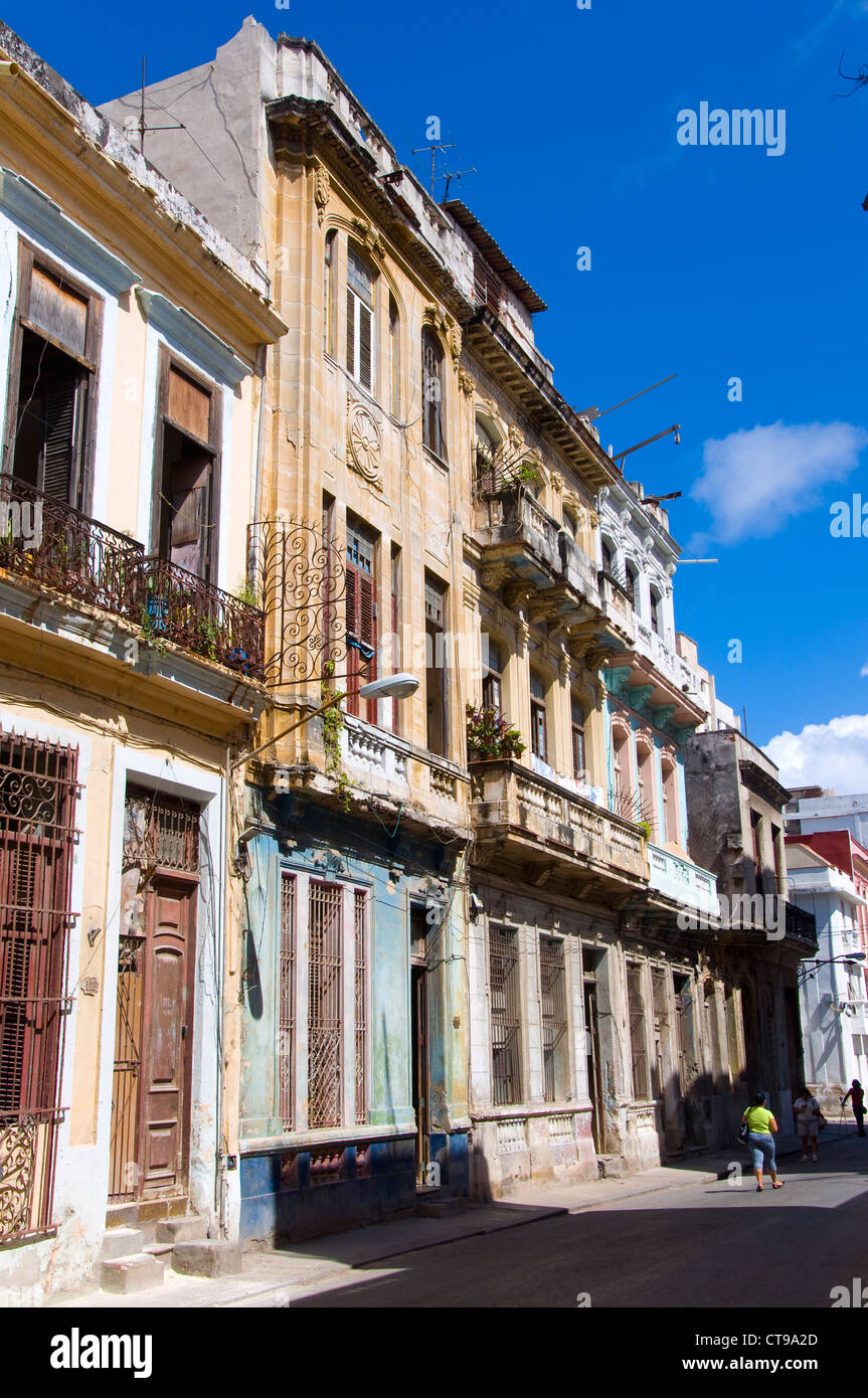 Colonial Buildings, La Havana, Cuba Stock Photo