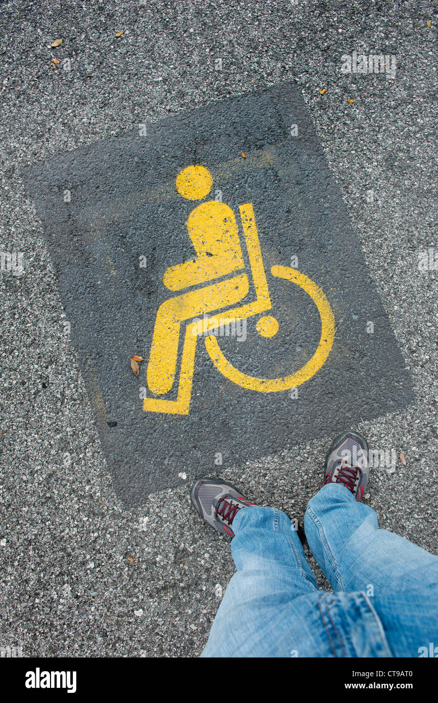 parking space for disabled drivers Stock Photo
