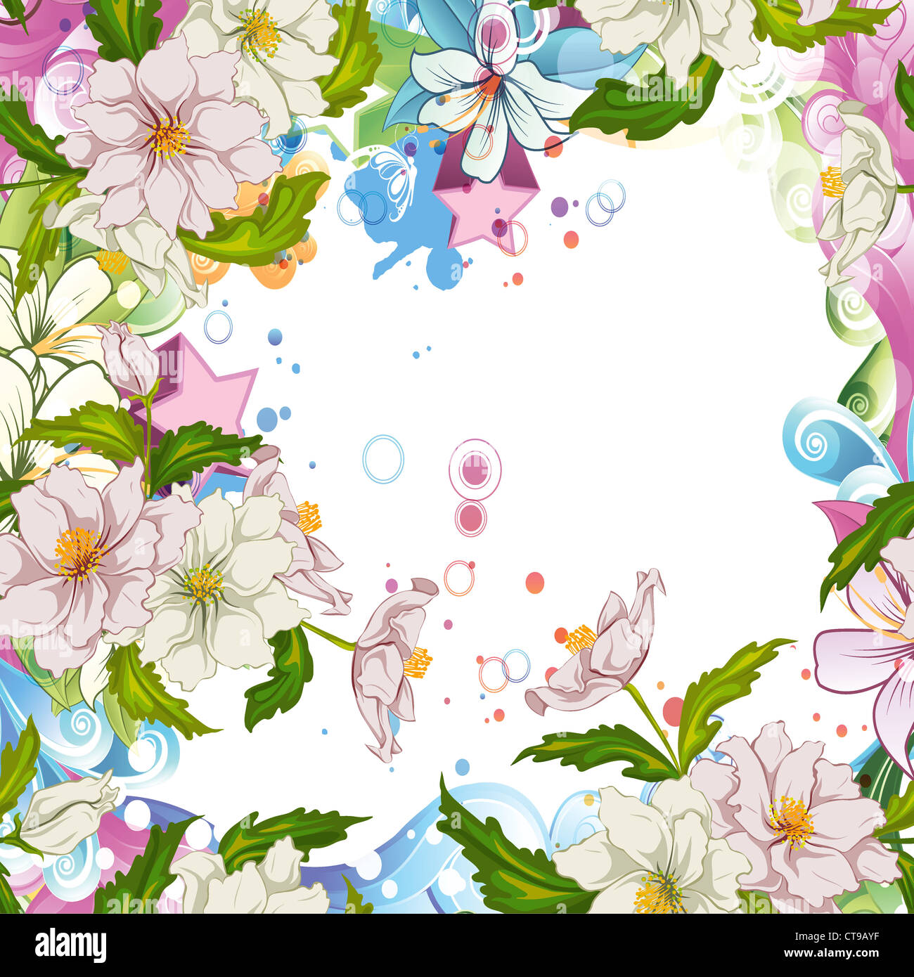 vector spring colorful floral background Stock Photo - Alamy