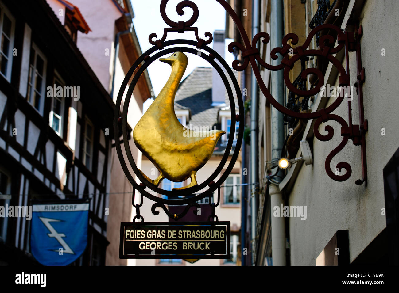 Foie gras,Chacuterie Shops,Cold Meats,Delicatessens,Prepared Foods, Cheeses, Rue Des Ecrivains,Strasbourg,France Stock Photo