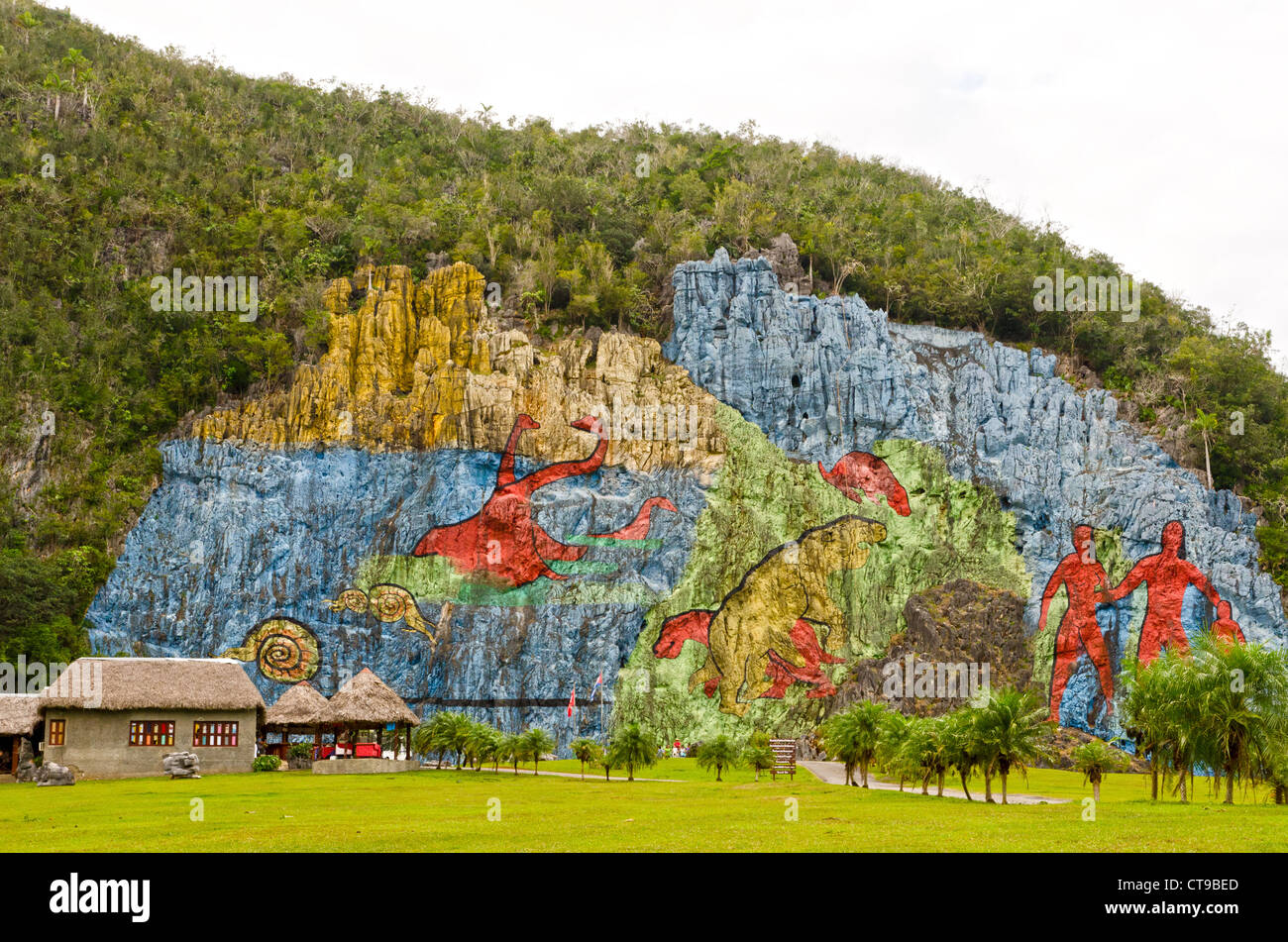 Mural de la Prehistoria Viñales Cuba Stock Photo