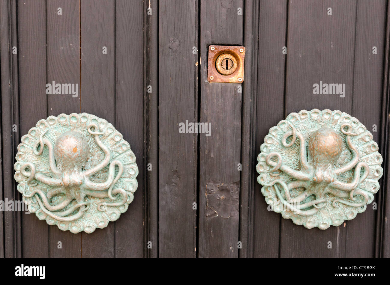 Octopus door handles Lerici Tuscany Italy Stock Photo