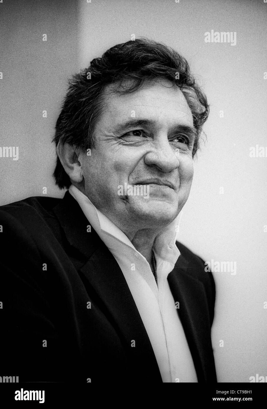 Portrait of singer-songwriter legend Johnny Cash in Norrköping Sweden in 1983