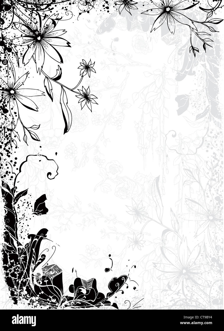 grunge floral background vector illustration Stock Photo - Alamy