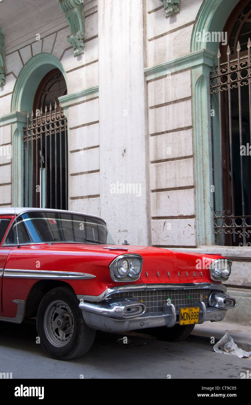 Vintage Pontiac Car, La Havana, Cuba Stock Photo