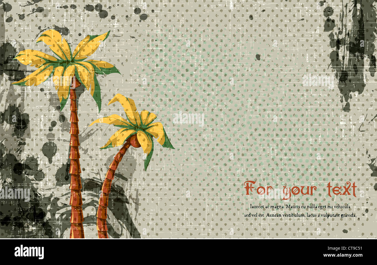 vector summer background with palm trees Stock Photo - Alamy