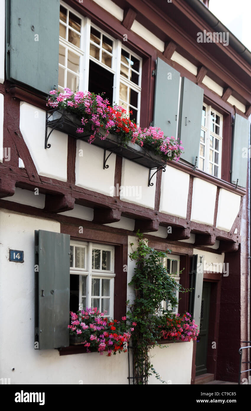 Medieval half-timbered house in Basel Old Town, Switzerland Stock Photo