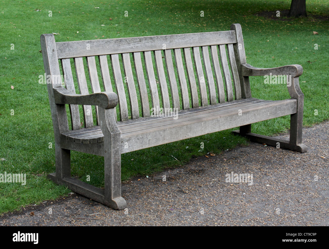 Worn wooden bench Stock Photo - Alamy
