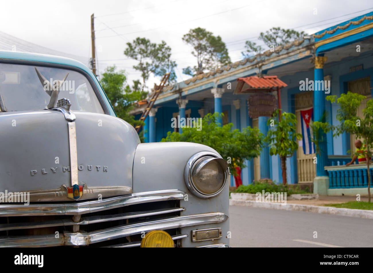 Vintage Plymouth Car, Viñales, Cuba Stock Photo