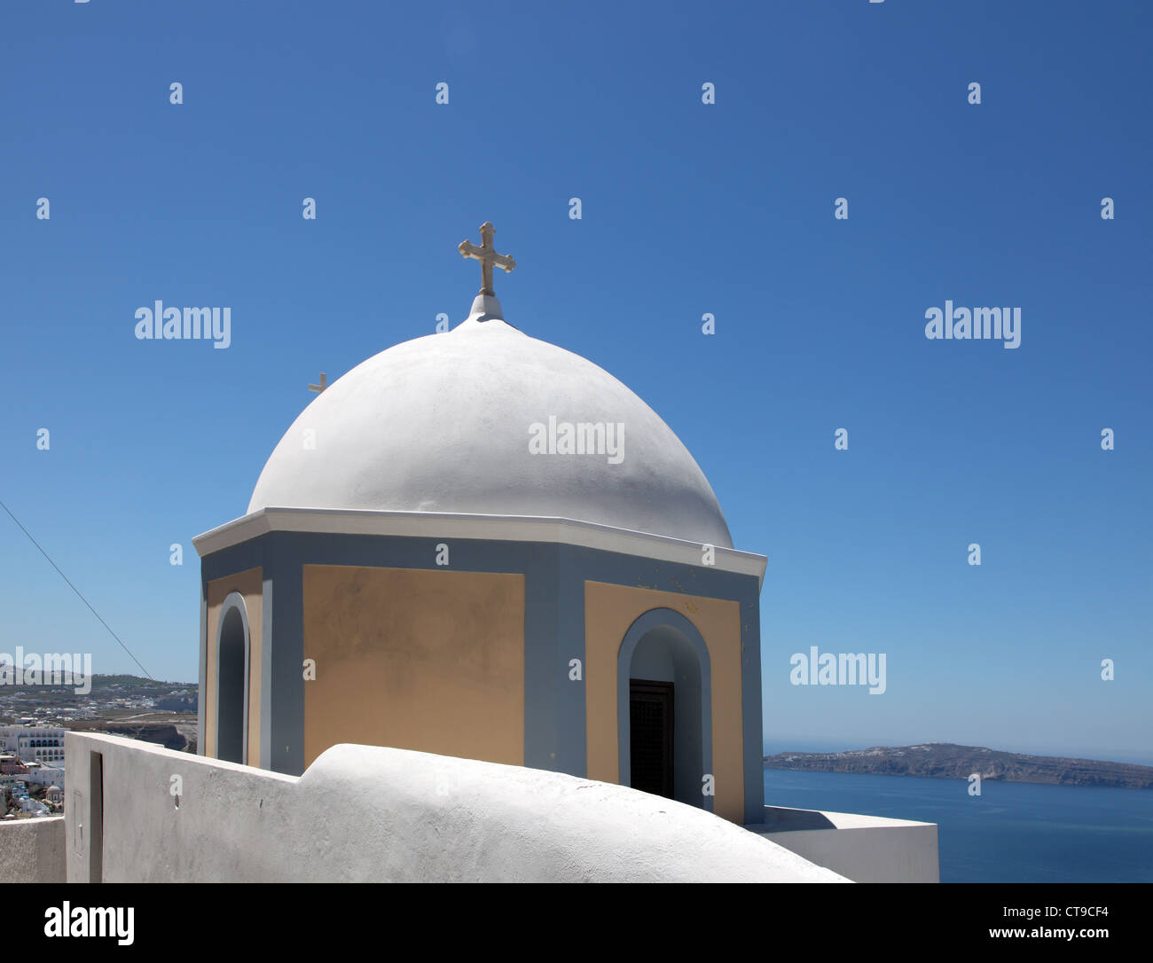 St Stilianos Catholic Church, Fira, Santorini, Greece Stock Photo