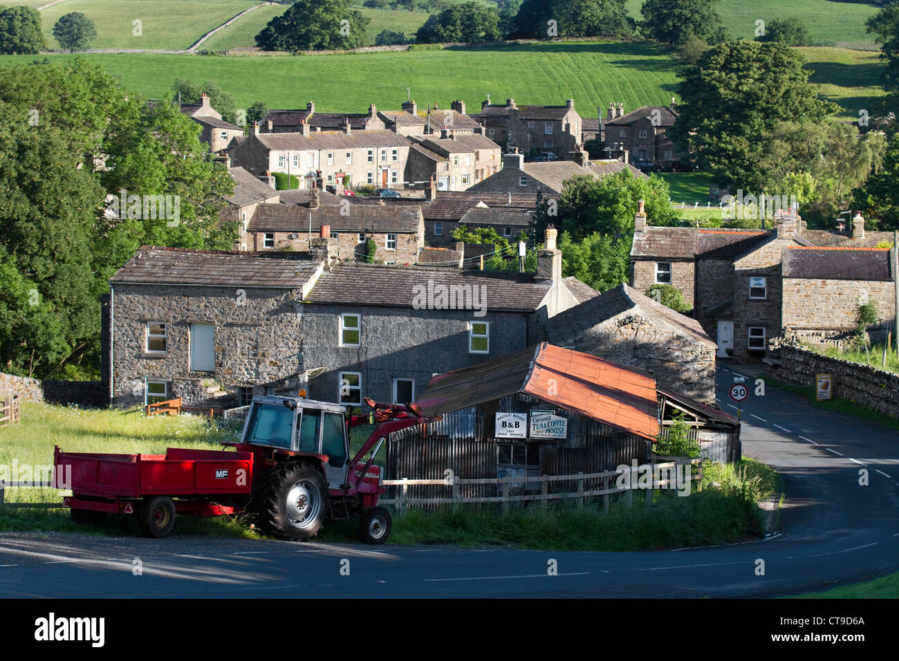 The Village of Bainbridge, Wensleydale, North Yorkshire Dales, Richmondshire, UK Stock Photo