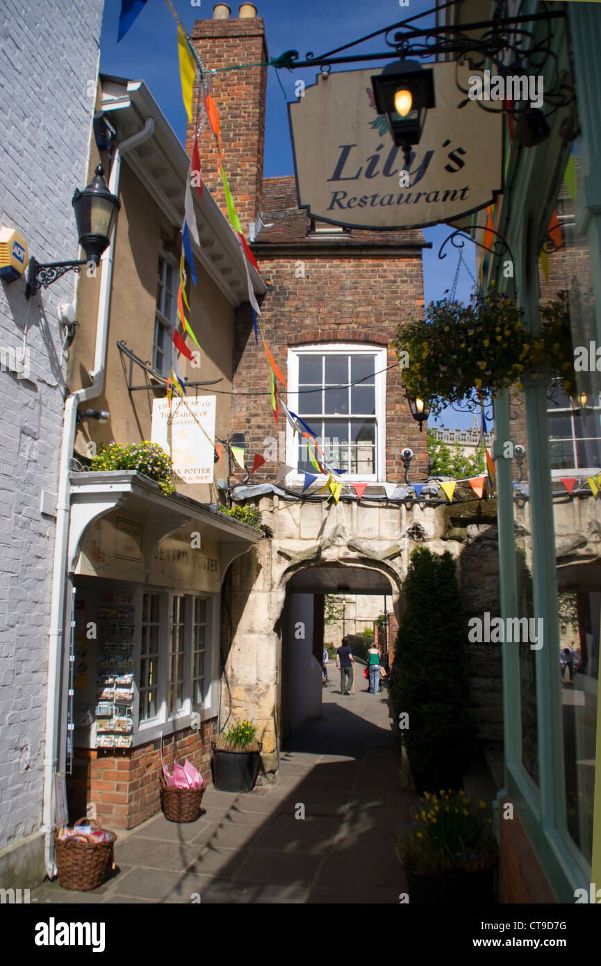 St Michaels Gate and Tailor of Gloucester house Gloucestershire England ...