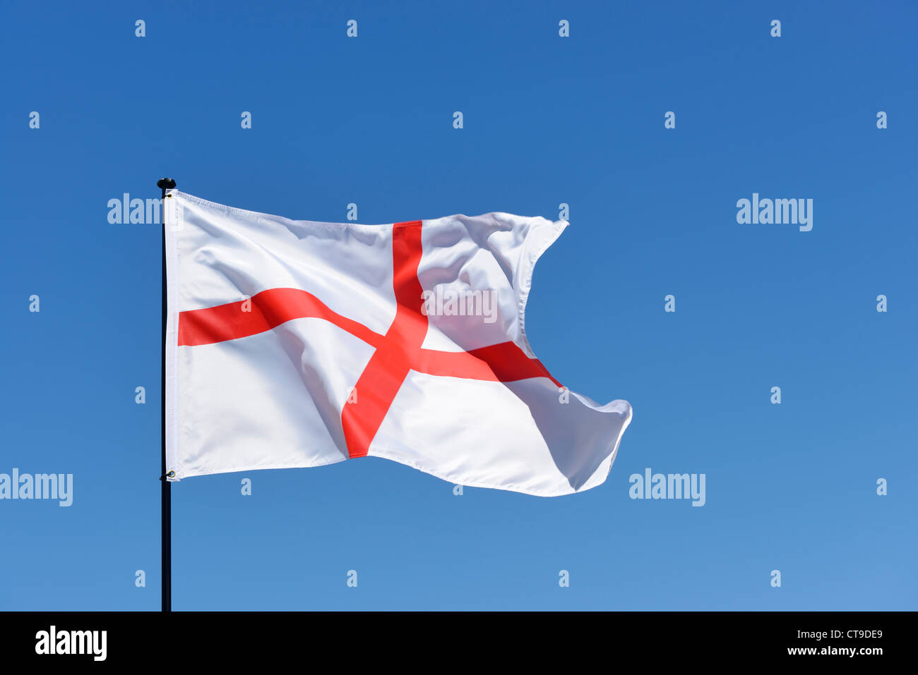 England Flag Flying Stock Photo