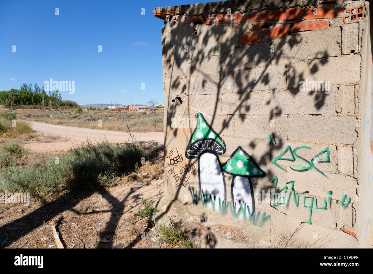 Graffiti; canal; Zaragoza; Spain Stock Photo