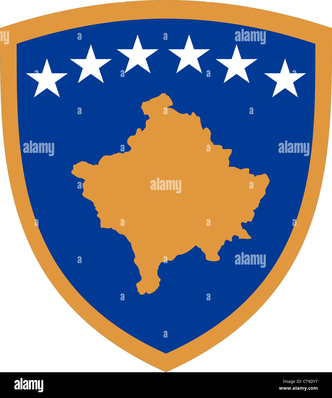 Coat of arms of Kosovo. Stock Photo