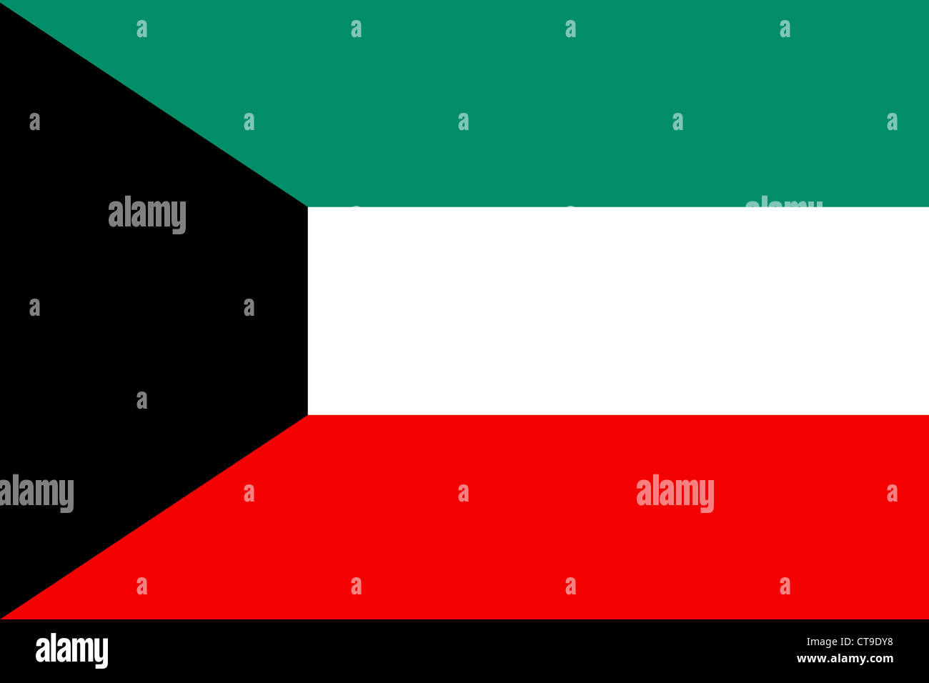 Flag of the Emirate Kuwait. Stock Photo