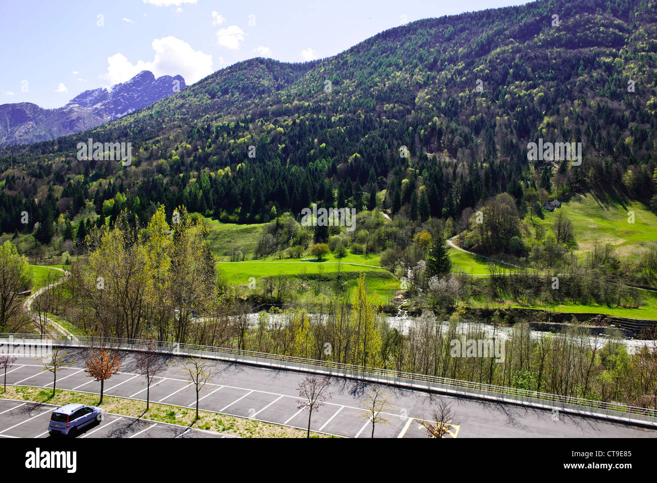 Sanctuary of the Madonna del Sangue,Surrounding Mountains,Re,Centovalli,Near Locarno,Italy Stock Photo