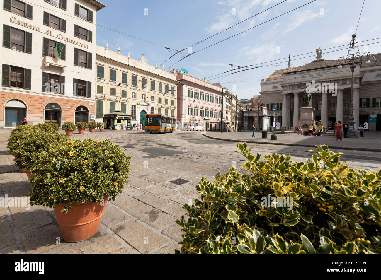 Piazza de Ferrari with view to the opera house Teatro Carlo Felice in