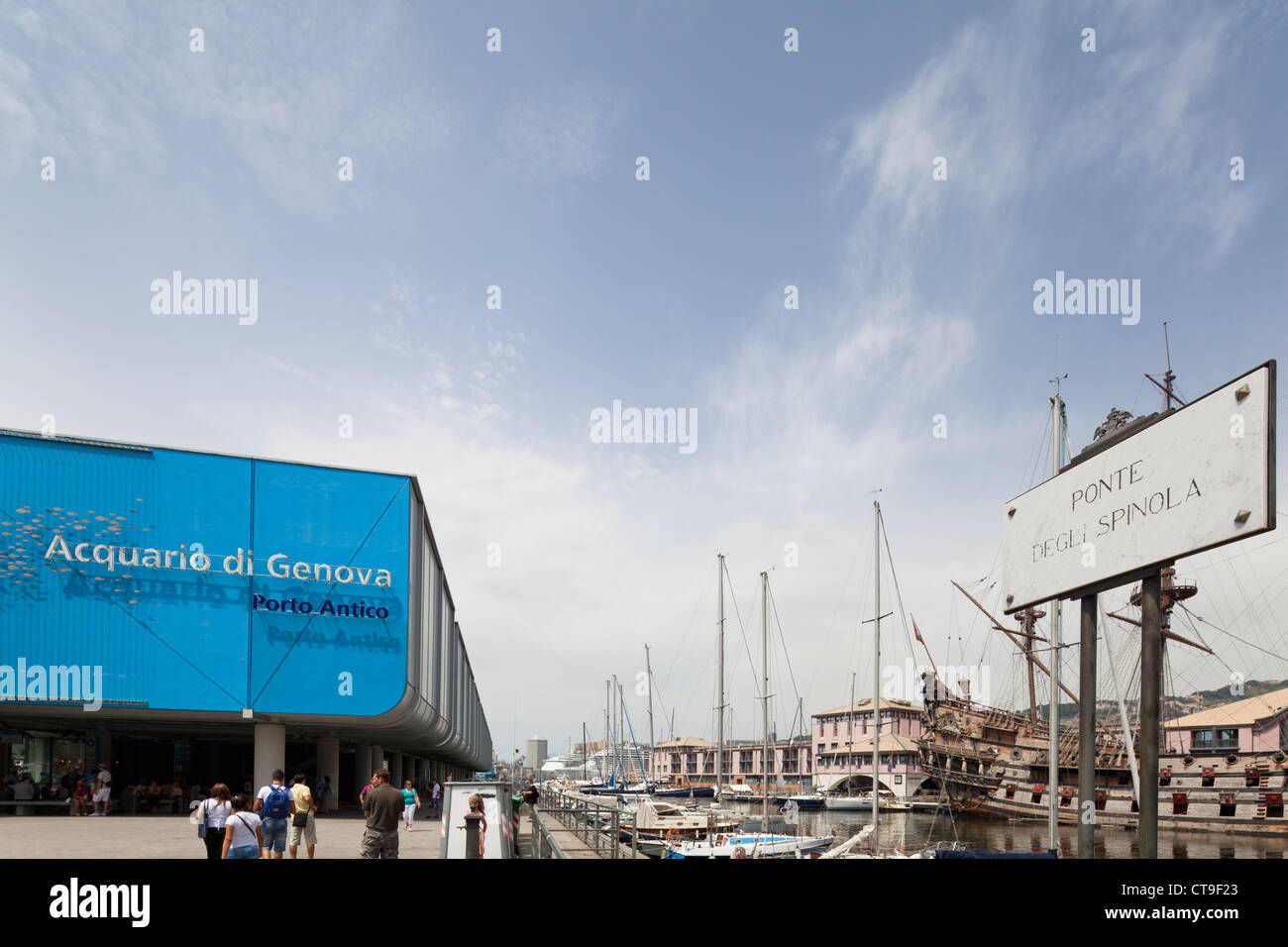 Aquarium in the old port of Genoa, Italy Stock Photo