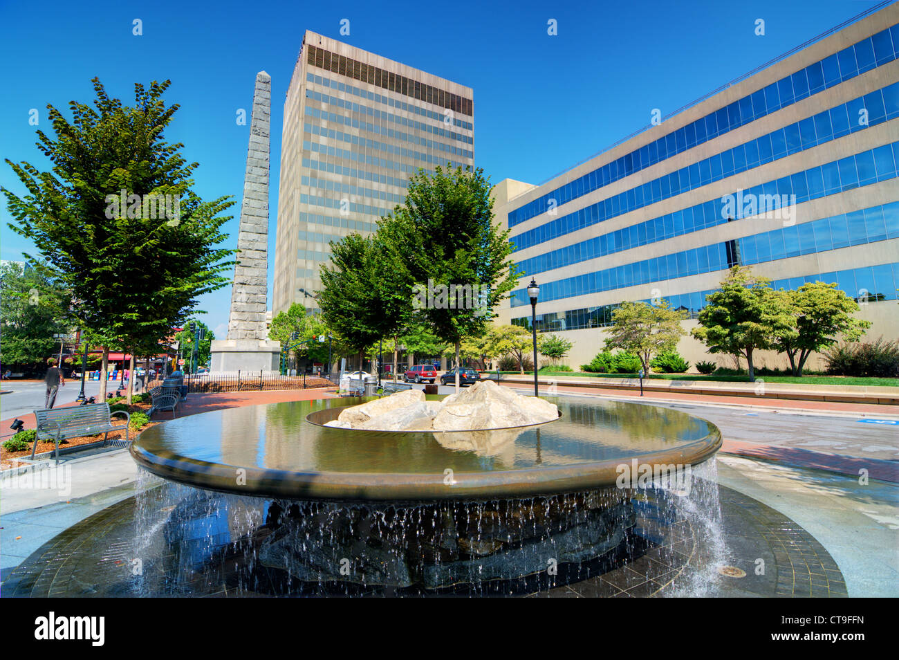 Pack Square in downtown Asheville, North Carolina, USA Stock Photo