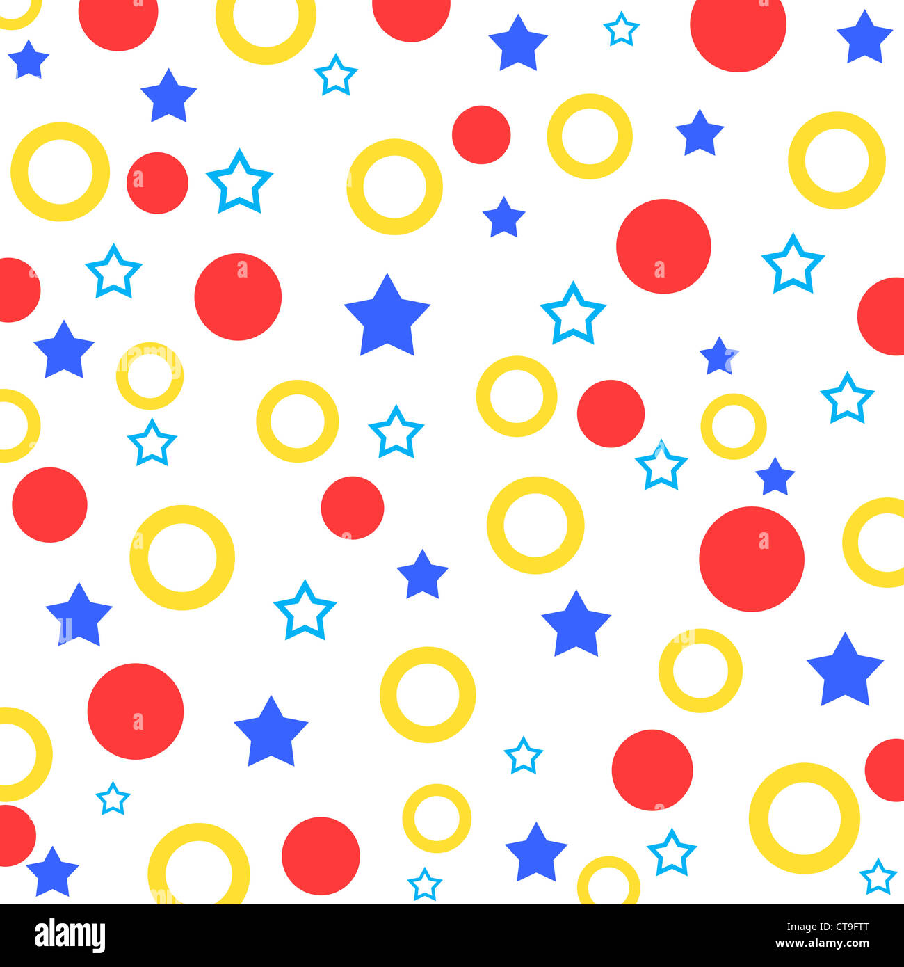 Colorful celebration stars and circles pattern Stock Photo