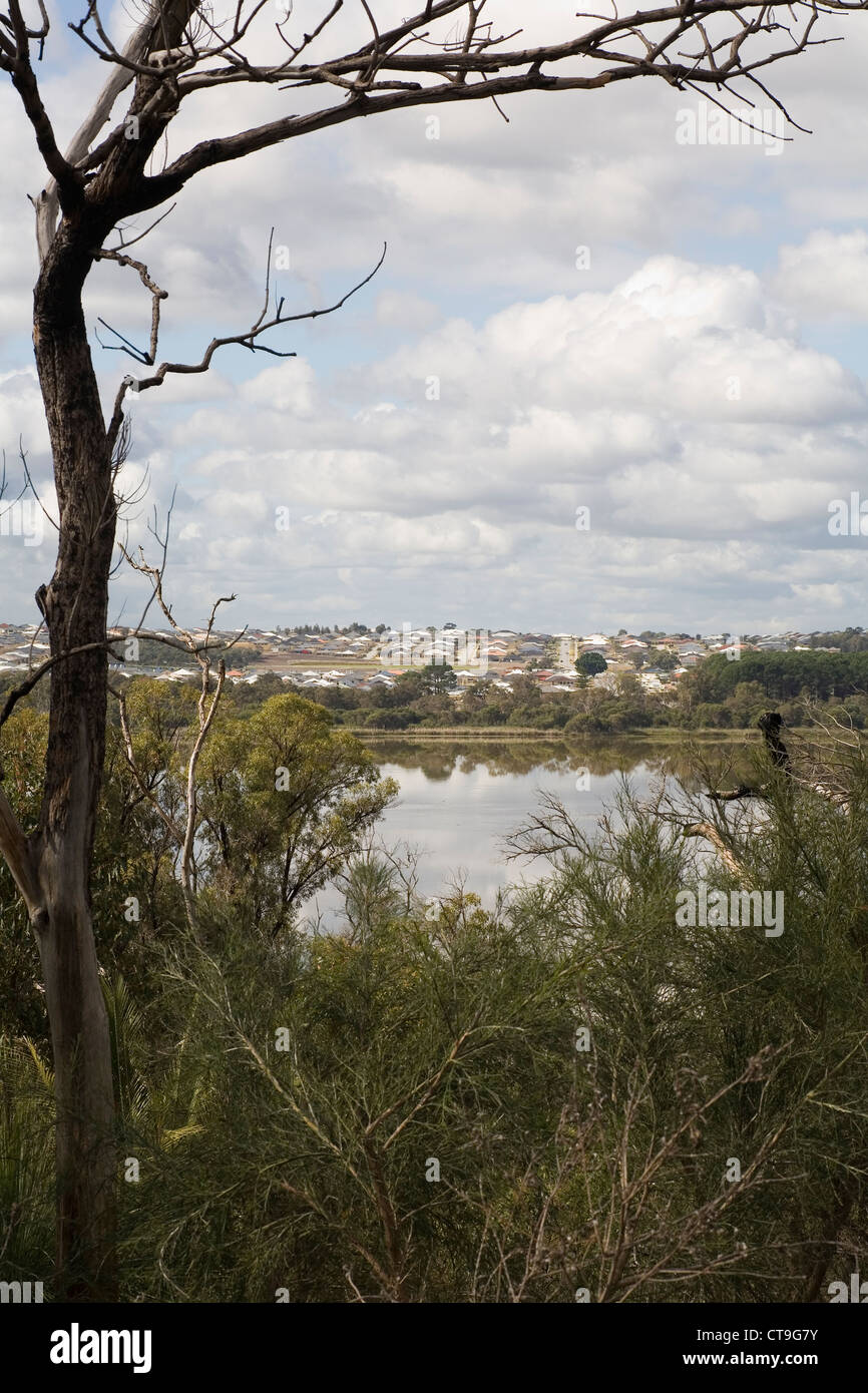 New housing development next to lake Joondalup, created after the