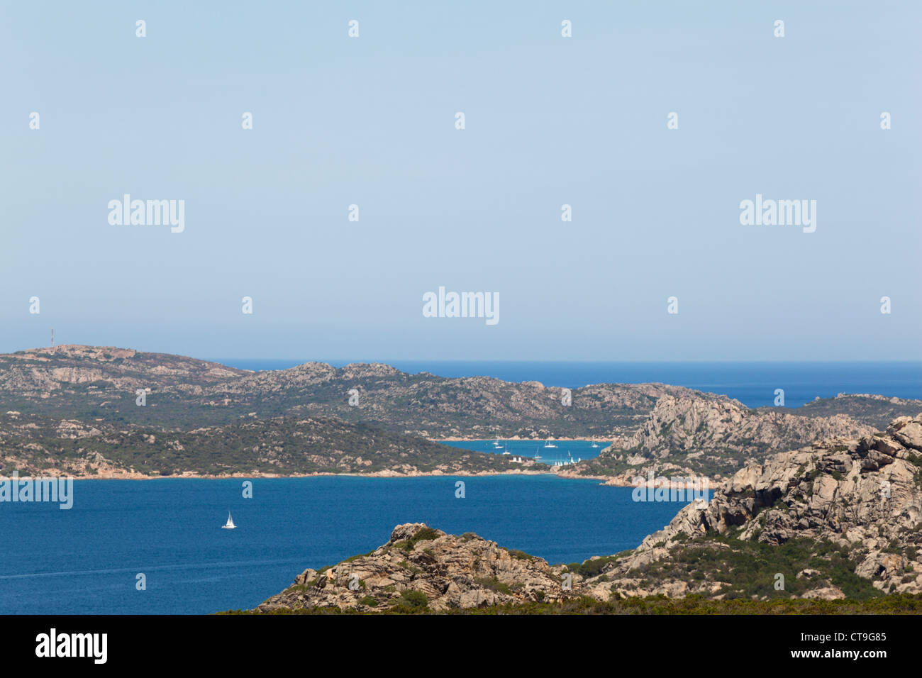 Outlook over the coast of Palau on Sardinia, Italy Stock Photo Alamy