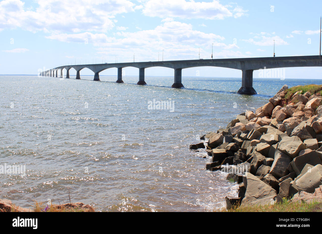 Confederation Bridge from BordenCarleton, Prince Edward Island, in