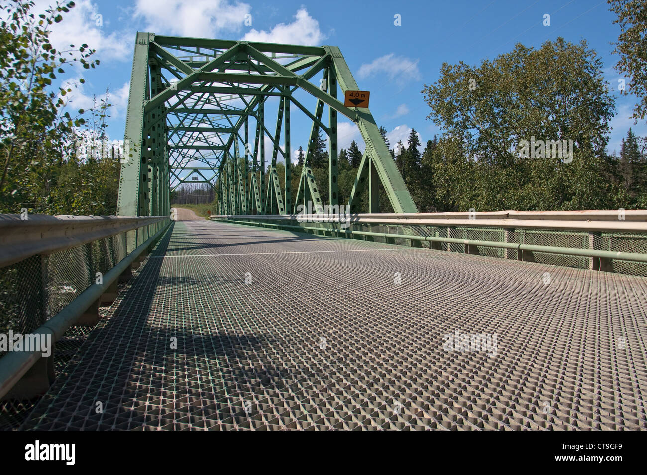 The bridge at Otter Rapids on the Churchill River in Northern Saskatchewan, Canada. Stock Photo