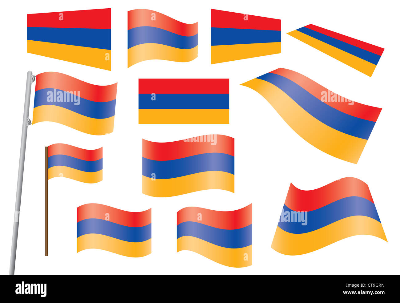 set of flags of Armenia illustration Stock Photo - Alamy