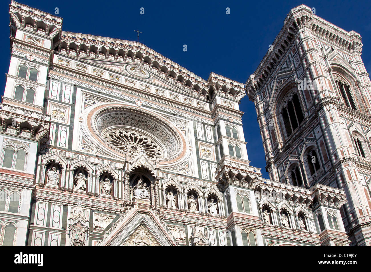 Facade of Duomo and Campanile Florence Italy Stock Photo