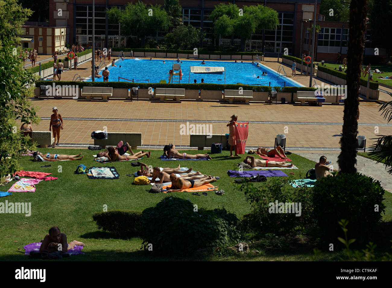 casa del campo swimming pool madrid spain Stock Photo Alamy