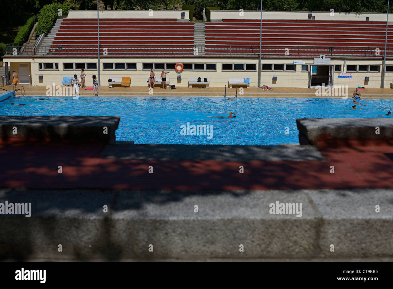 casa del campo swimming pool madrid spain Stock Photo