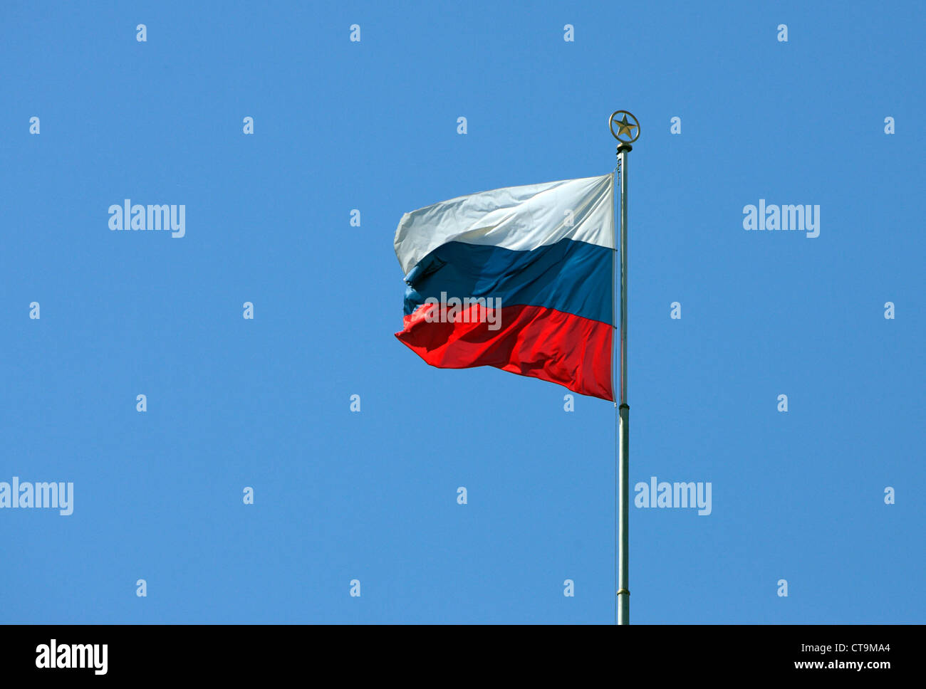 Berlin, Russian national flag on a pole Stock Photo