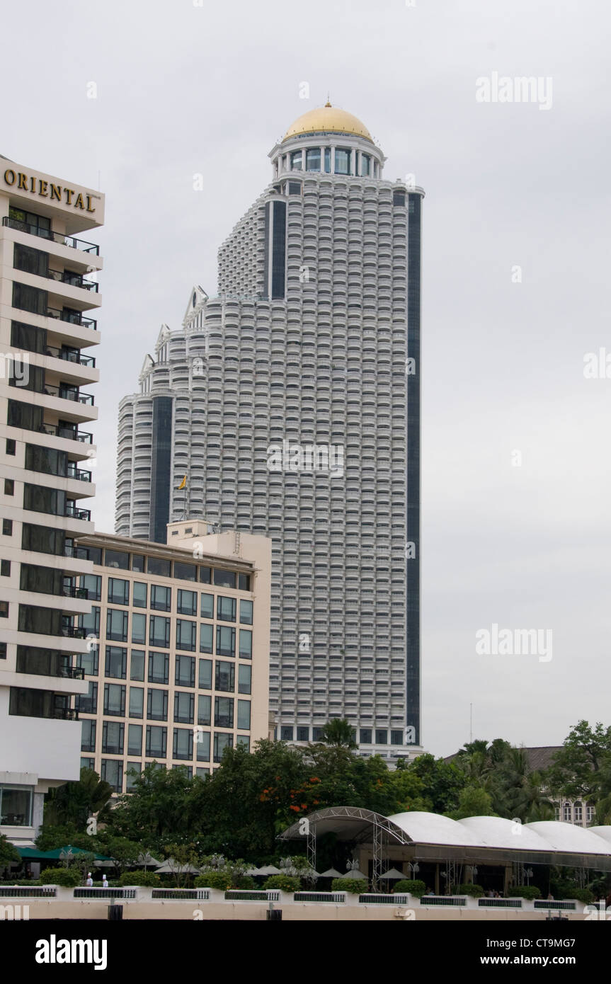 State tower (Lebua Hotel) The golden dome on top is a Sirocco Restaurant in Bangkok,Thailand Stock Photo