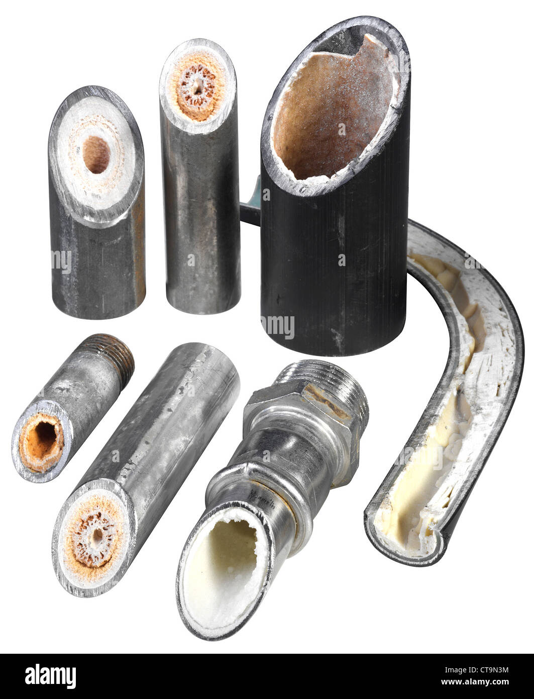 hatch cut tubes Stock Photo