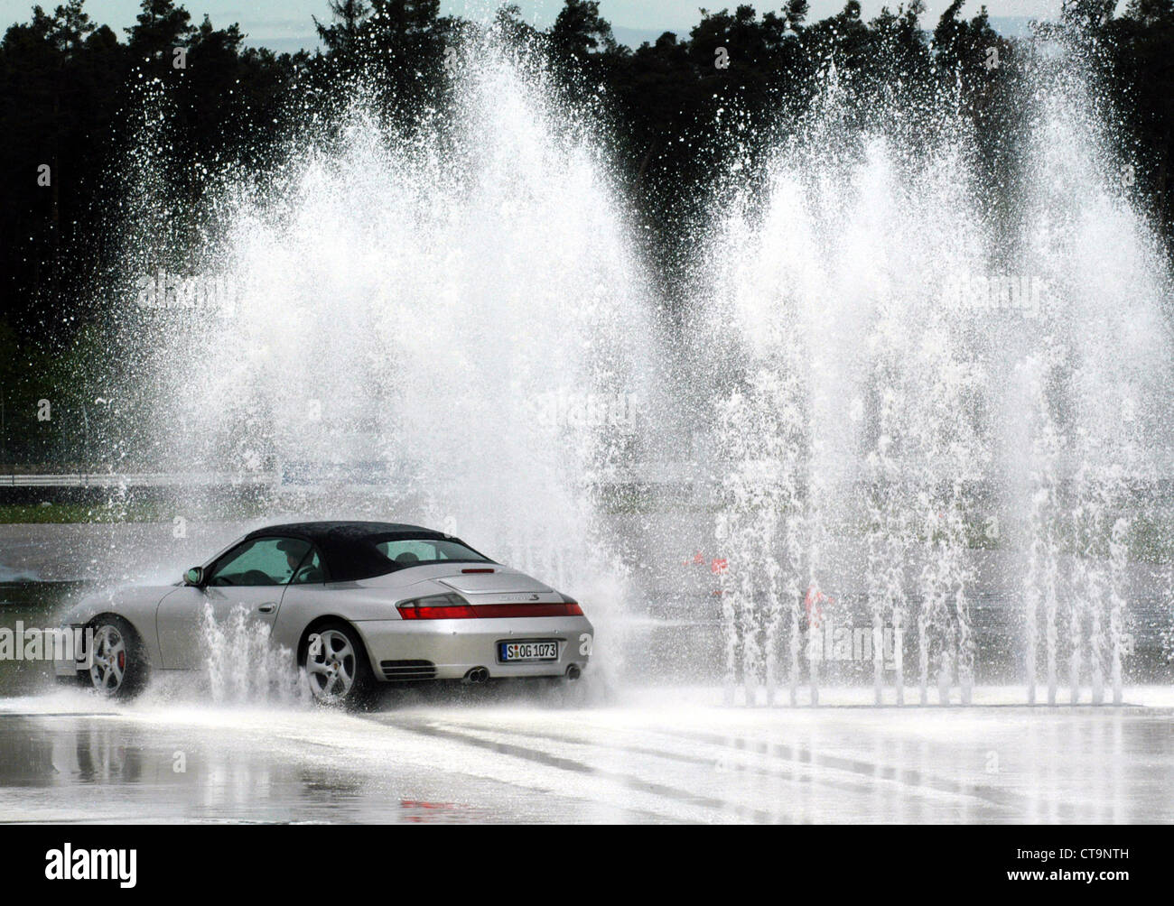 Porsche driving training ADAC on the Hockenheimring Stock Photo