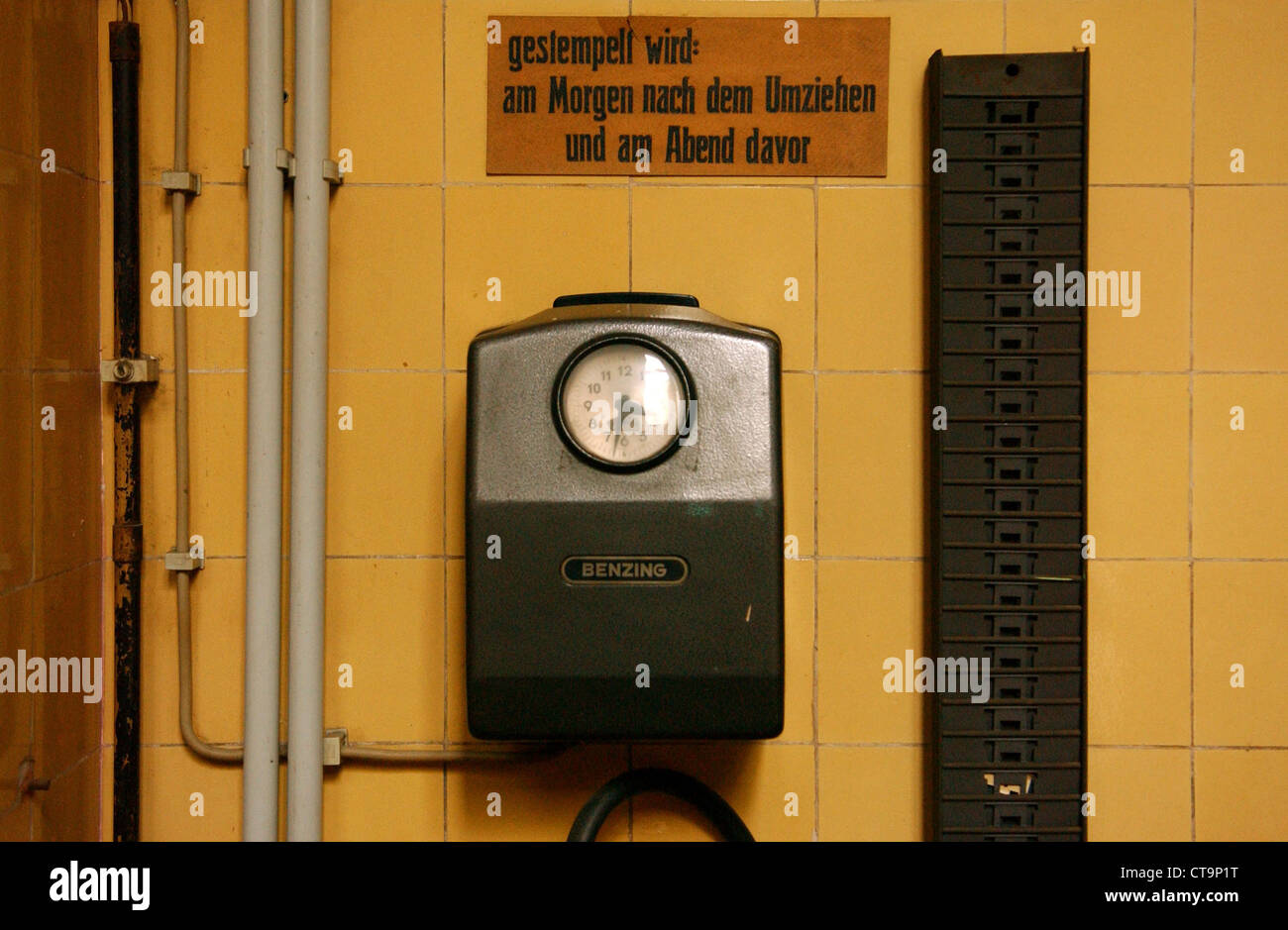 Berlin, clocking in an old factory Stock Photo