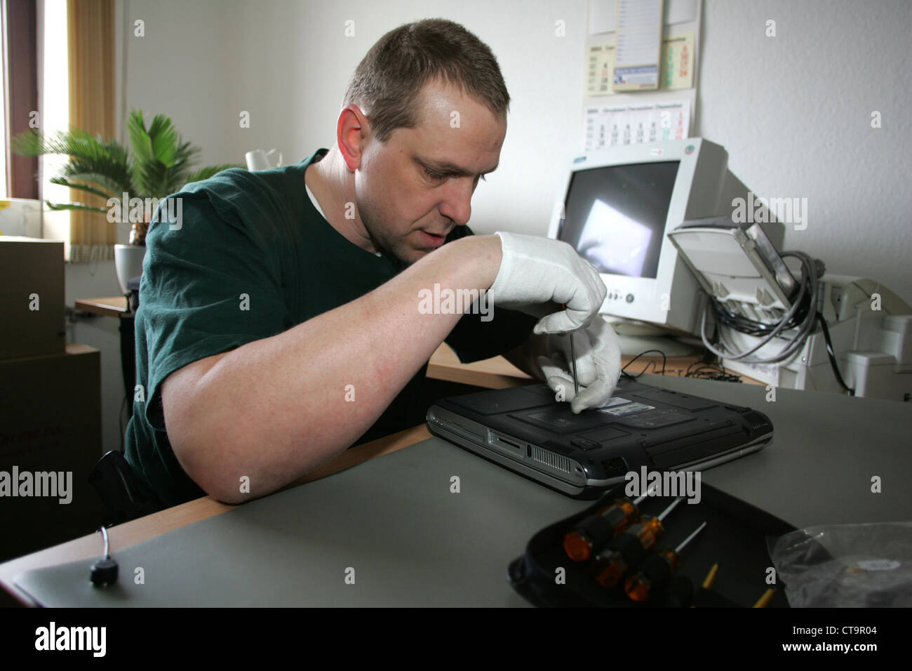 Customs raid on a Polish temp agency Stock Photo