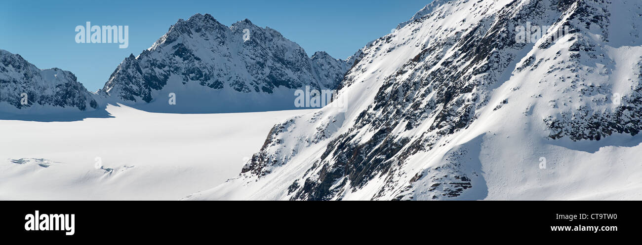 Alpine panorama of the Pitztal Glacier. Mittelberg, Tirol, Austria. Stock Photo