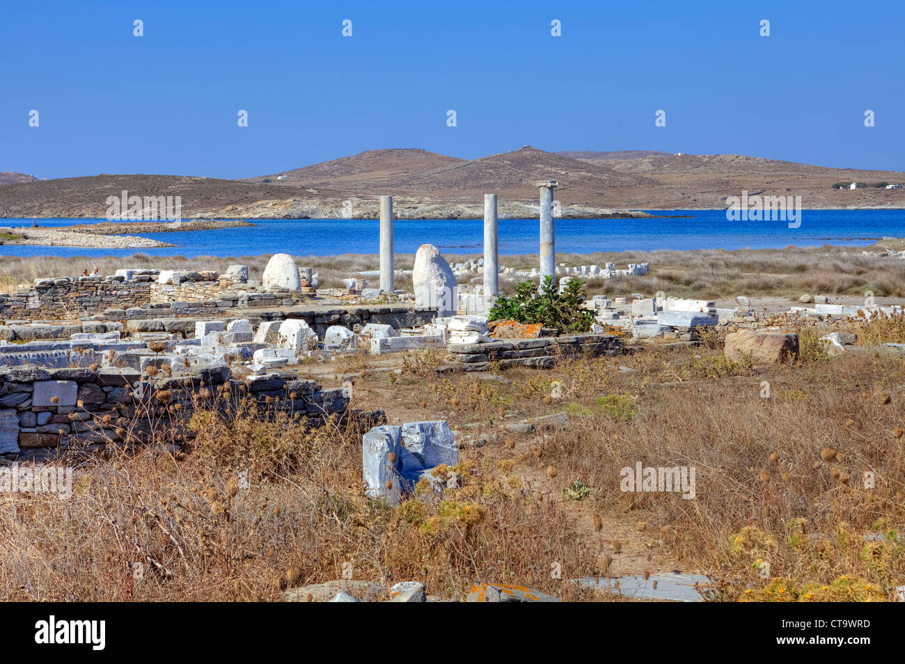 Sacred area on Delos, Greece Stock Photo