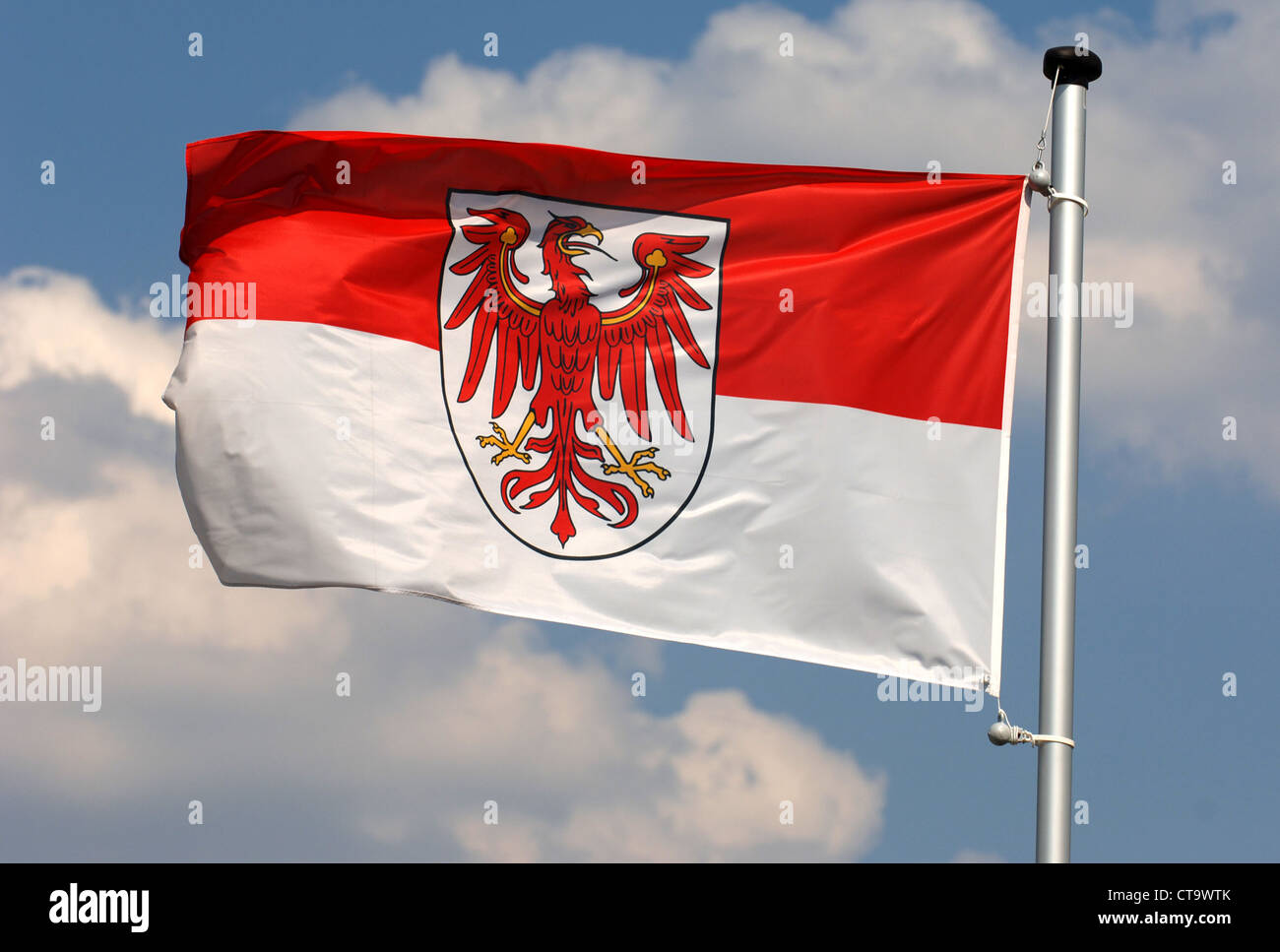 Brandenburg flag on a flagpole, Ferch Stock Photo - Alamy
