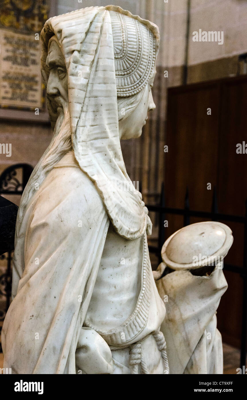 Prudence statue by Michel Colombe inside the Cathedral of St. Peter and Paul Nantes France Stock Photo