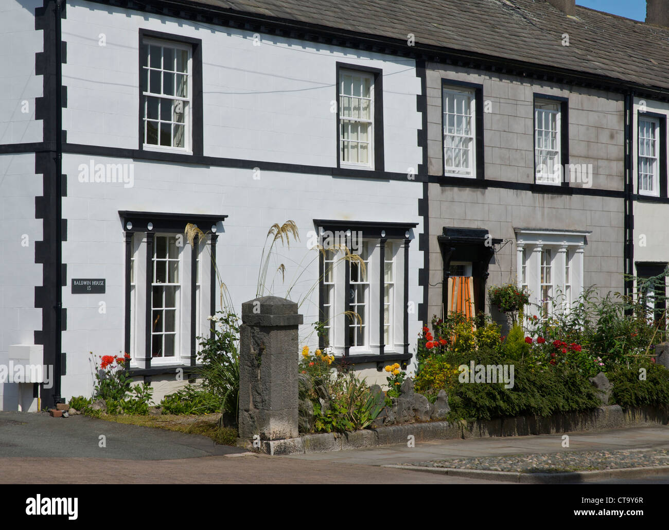Terraced houses on Market Street, DaltoninFurness, Cumbria, England