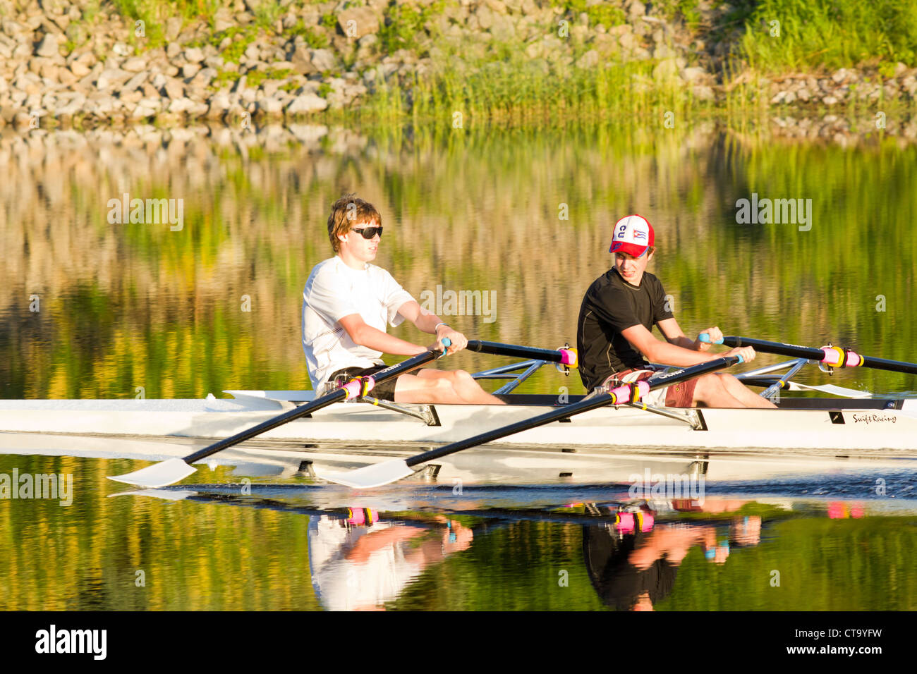Two young rowers Stock Photo Alamy