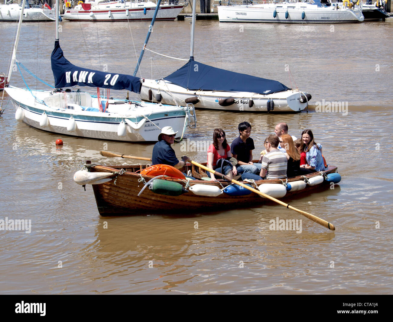 Rowing boat ferry service. Weymouth Harbour. Dorset. UK Stock Photo Alamy